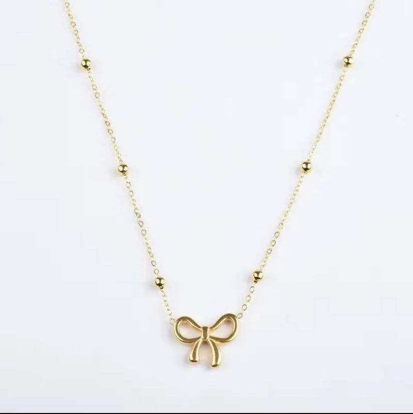 Bow Necklace 18k