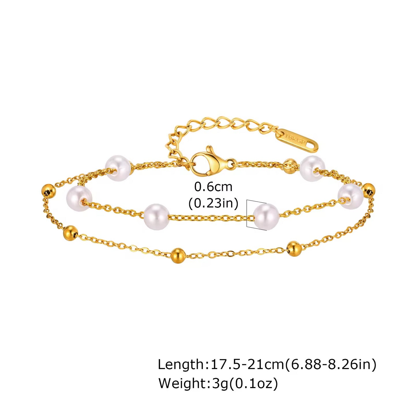 Pearl & Gold beaded Bracelet