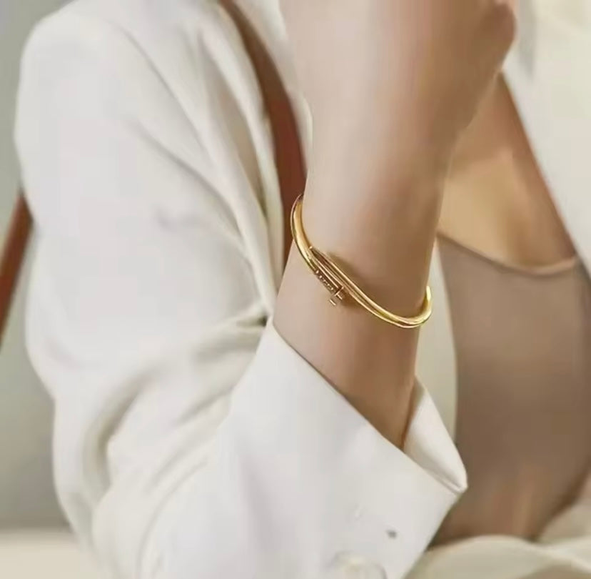 Nail Bangle Stainless Steel