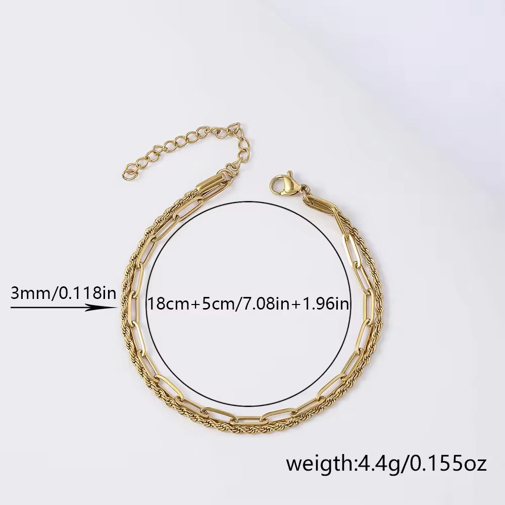 Two layer anklet 18k