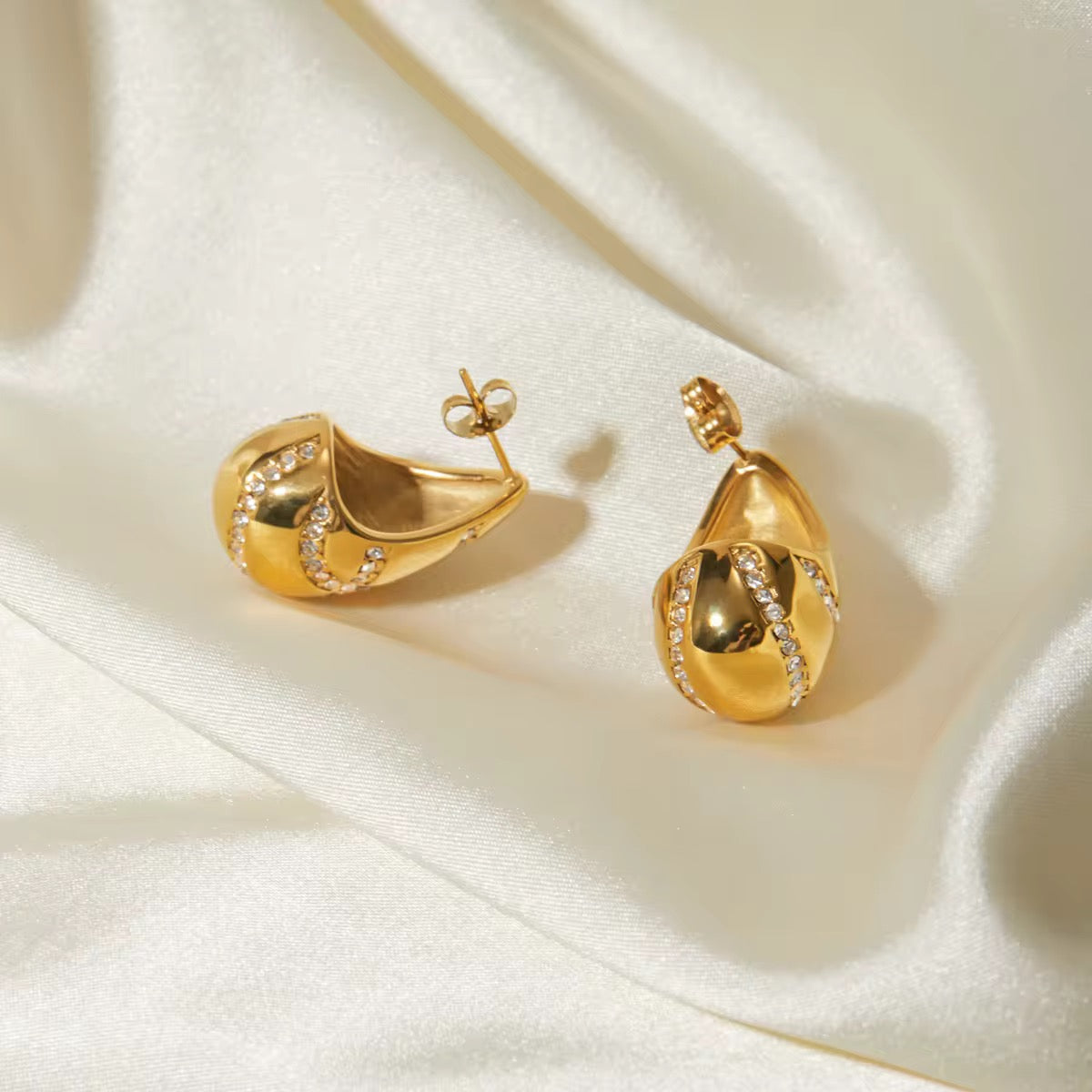 Pave Drop Earrings