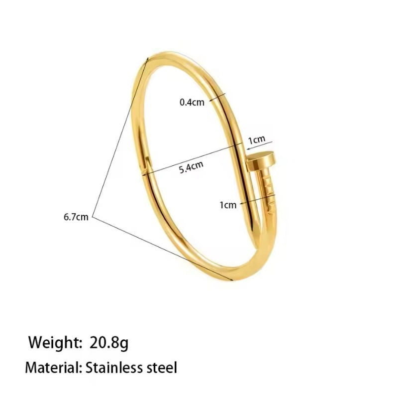 Nail Bangle Stainless Steel
