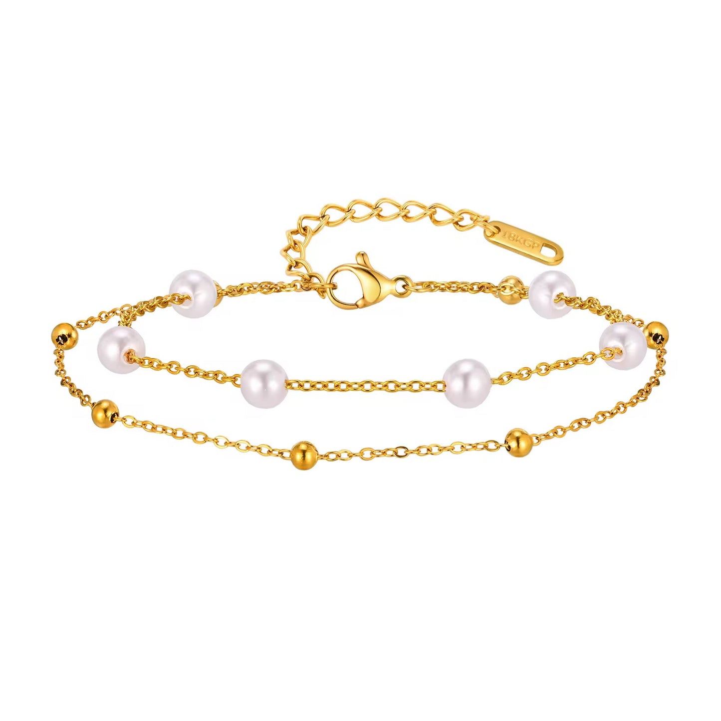 Pearl & Gold beaded Bracelet