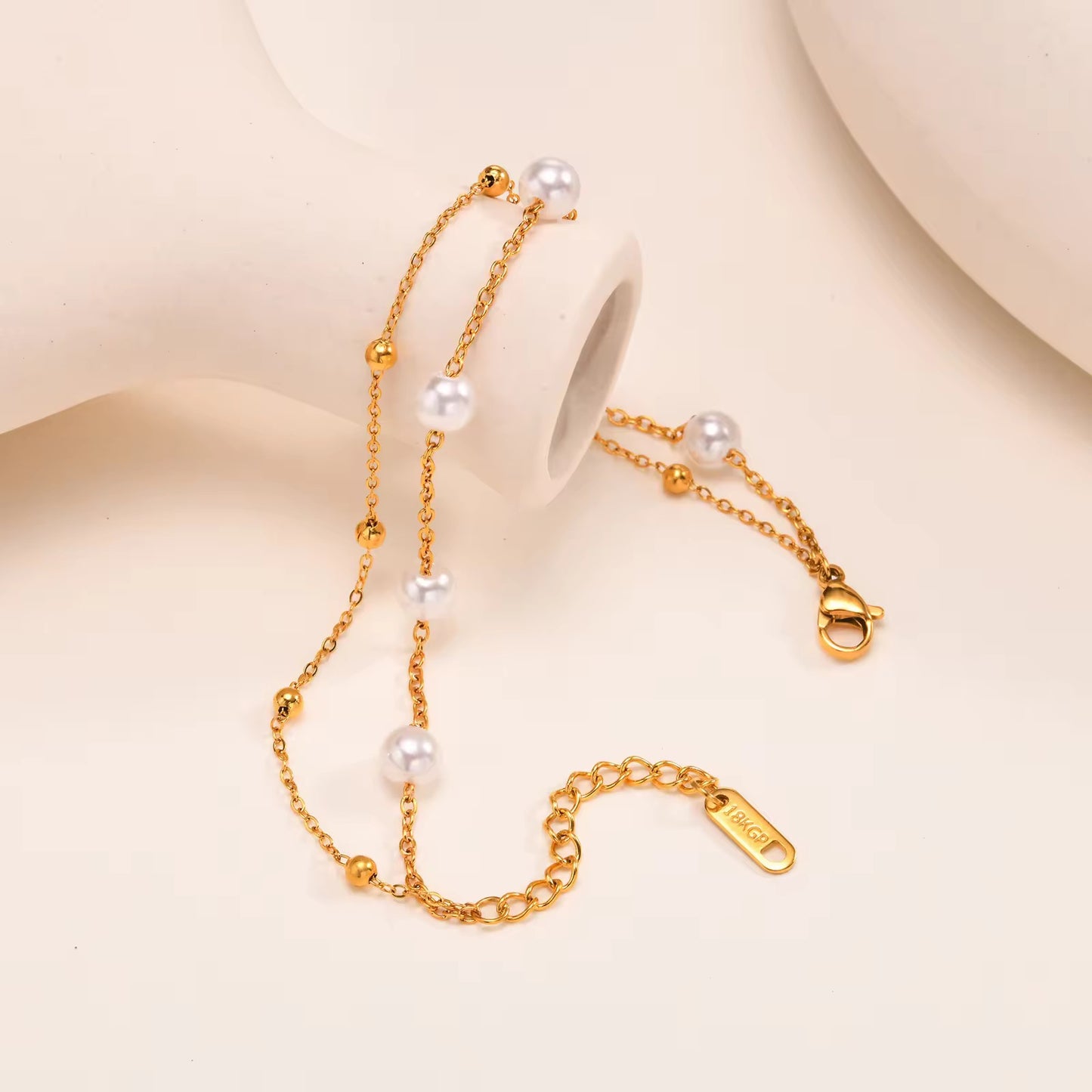 Pearl & Gold beaded Bracelet
