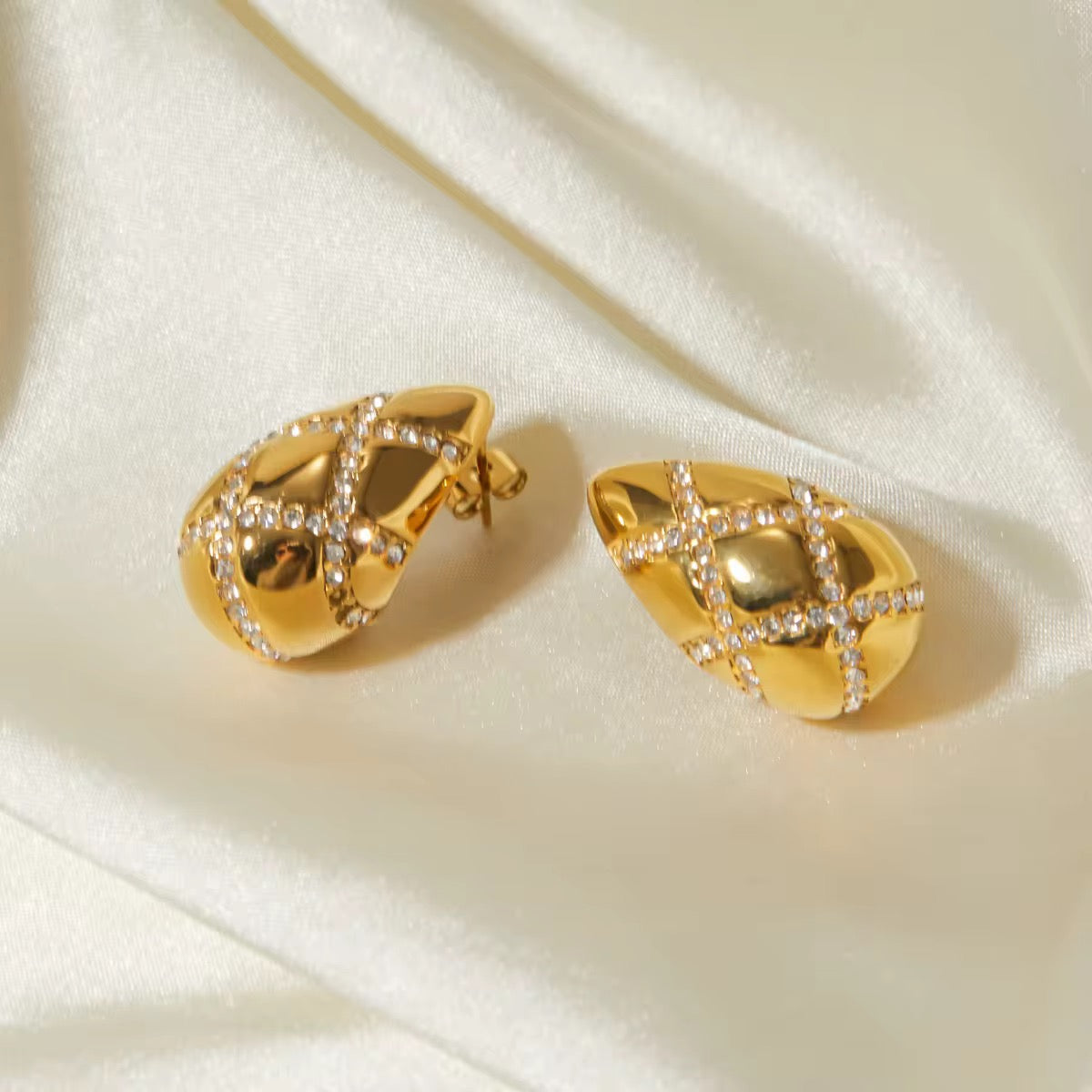 Pave Drop Earrings