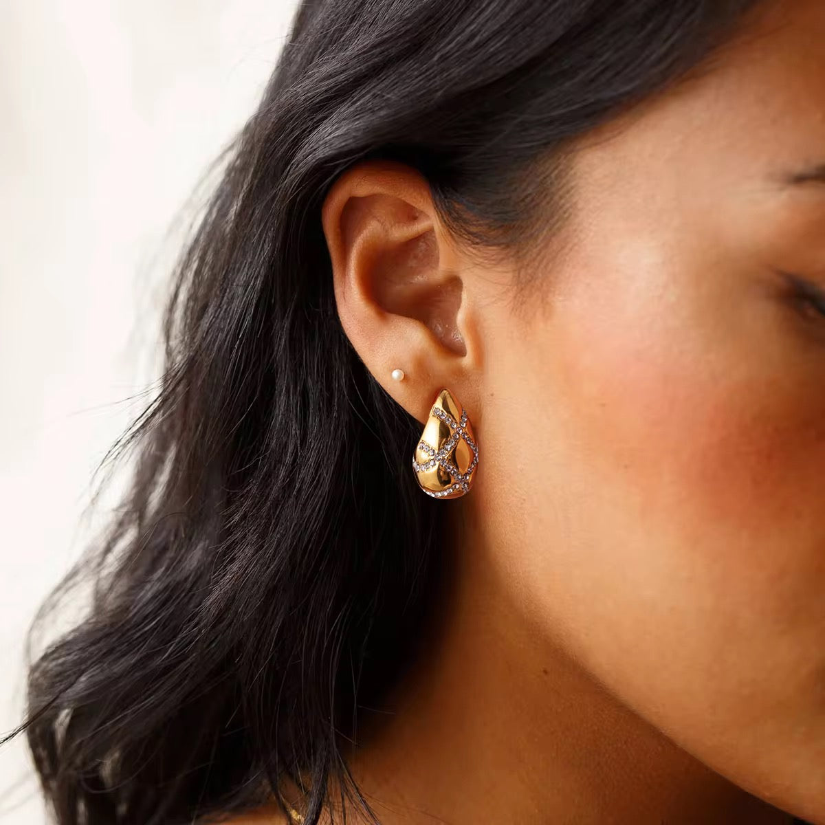 Pave Drop Earrings