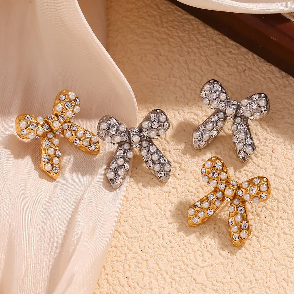 Golden Bow Luxe Studs