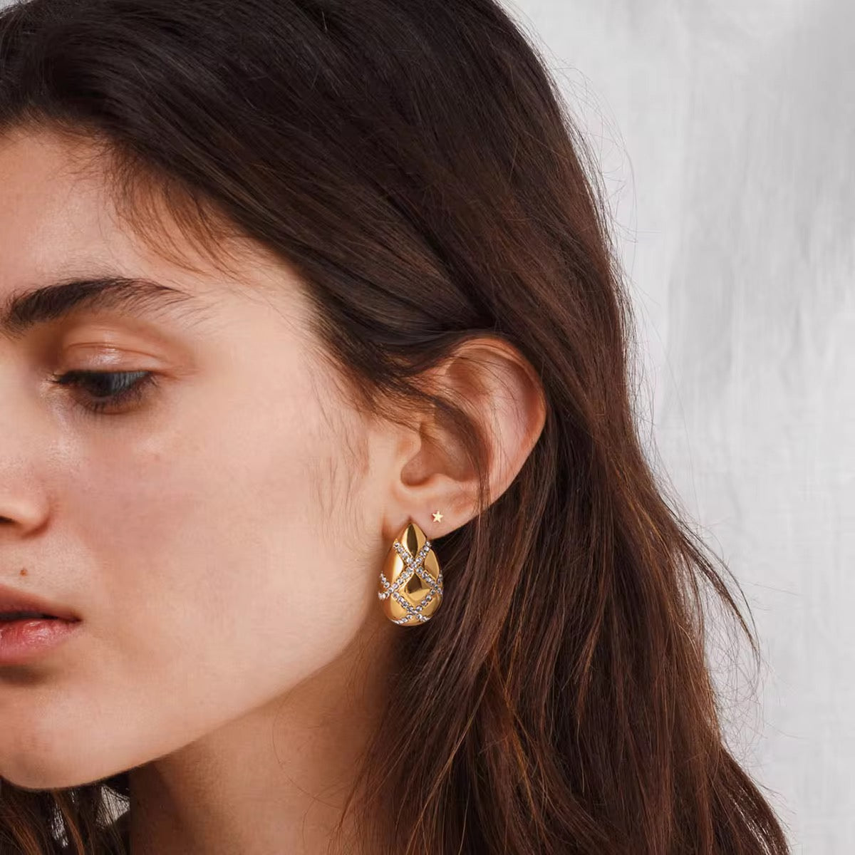 Pave Drop Earrings