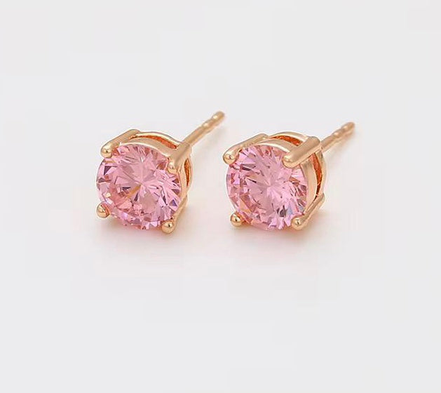 Pink garnet studs