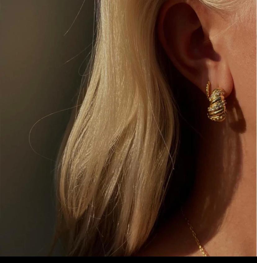 Nia Dome Earrings 18k
