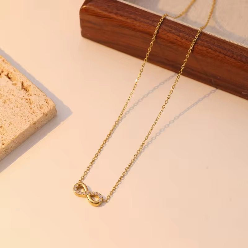 Infinity stoned necklace