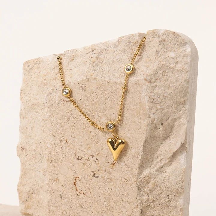 Heart charm anklet