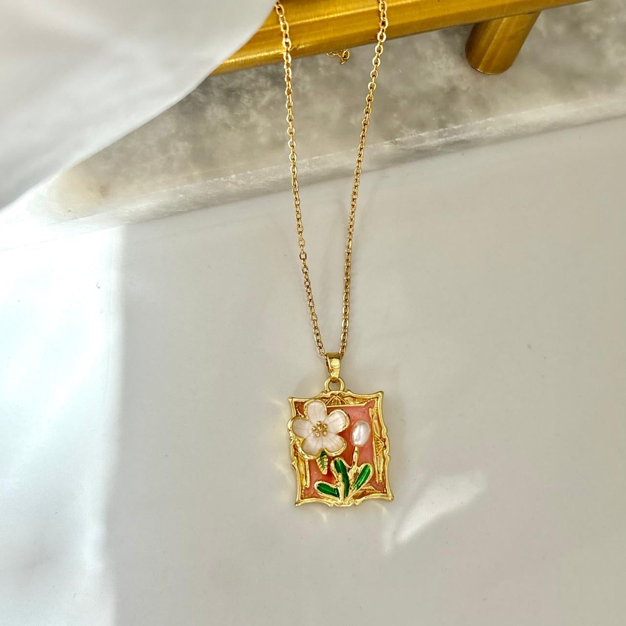 Floral Art Necklace