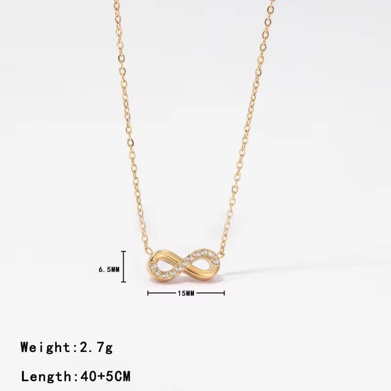 Infinity stoned necklace