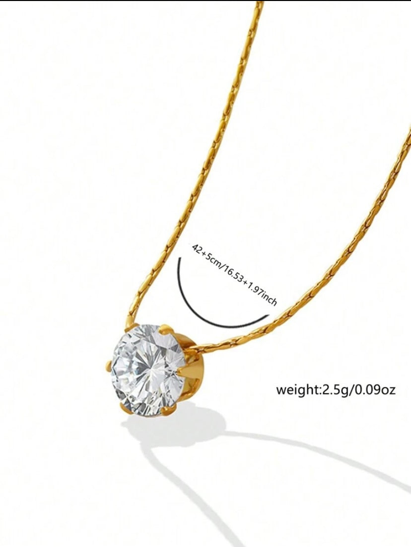 One diamond Necklace 18k