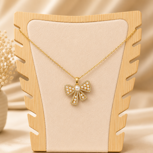 Pearl Bow Necklace