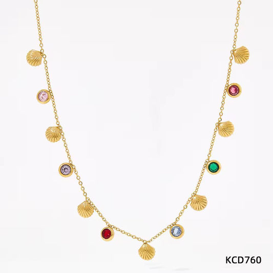 Multicolour necklace rhinestones