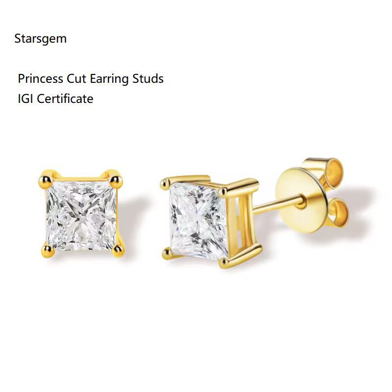 Square crystal studs