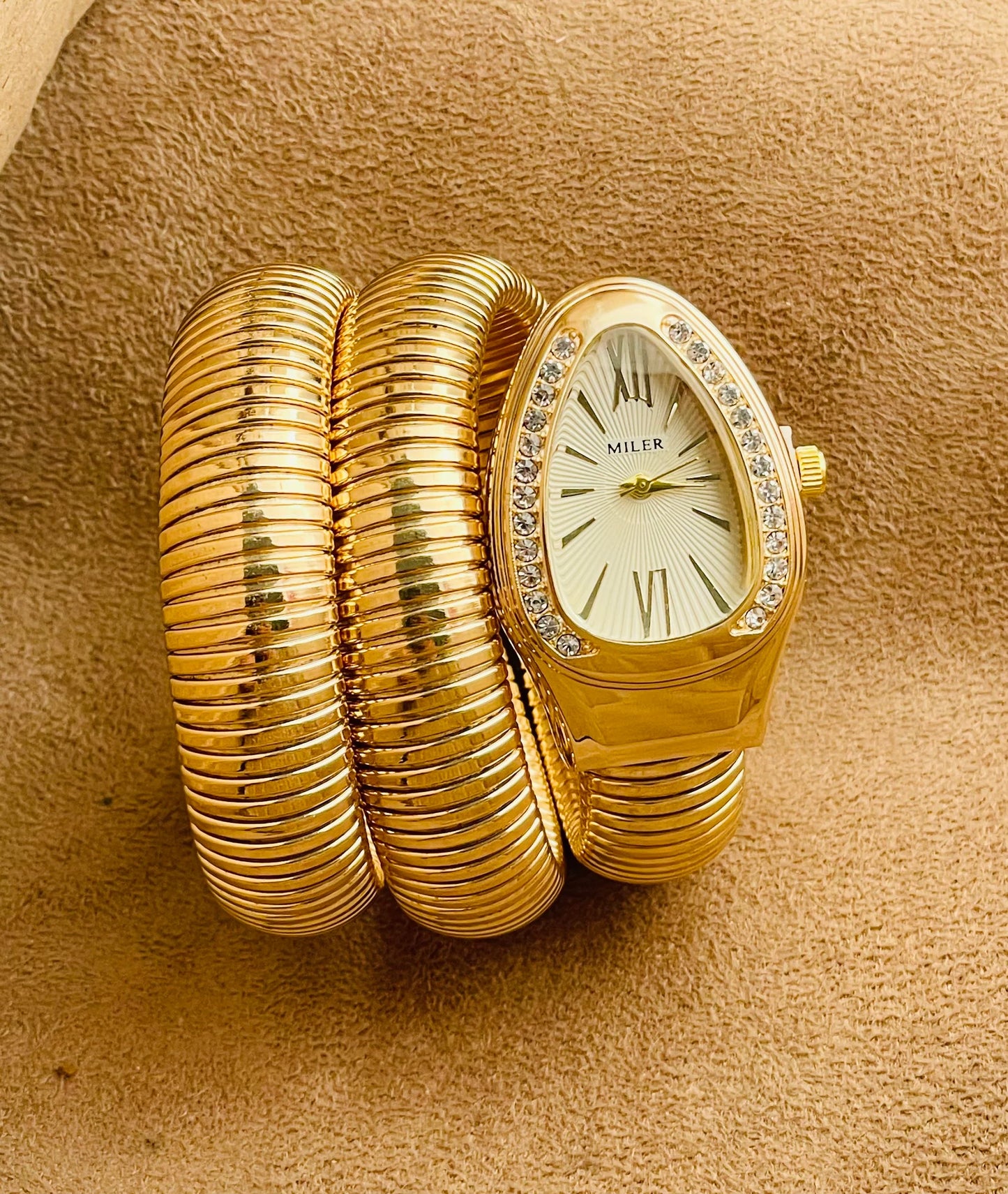 Snake watch Golden+White