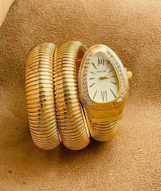 Snake watch Golden+White