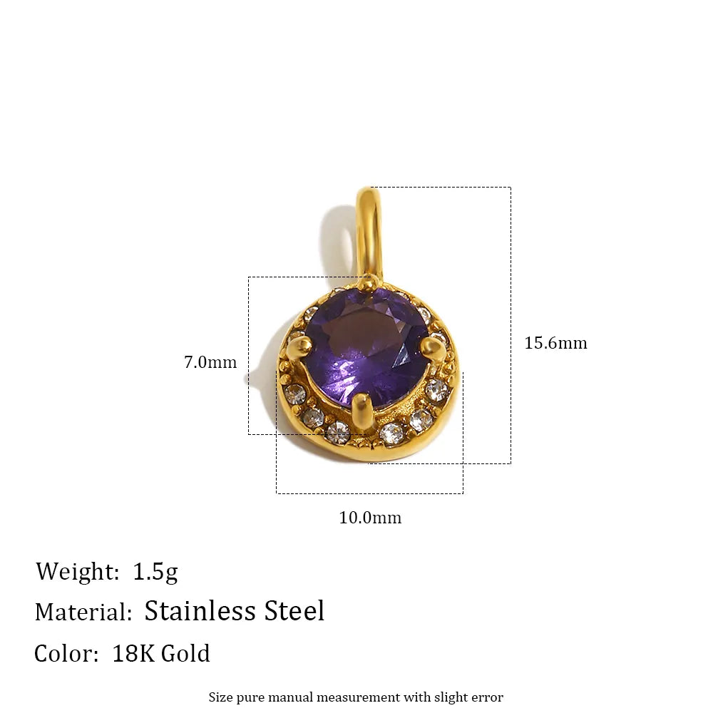 Purple zircon pendant