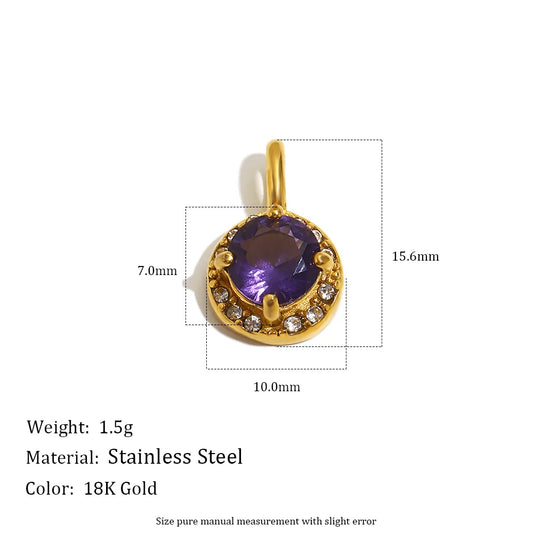 Purple zircon pendant