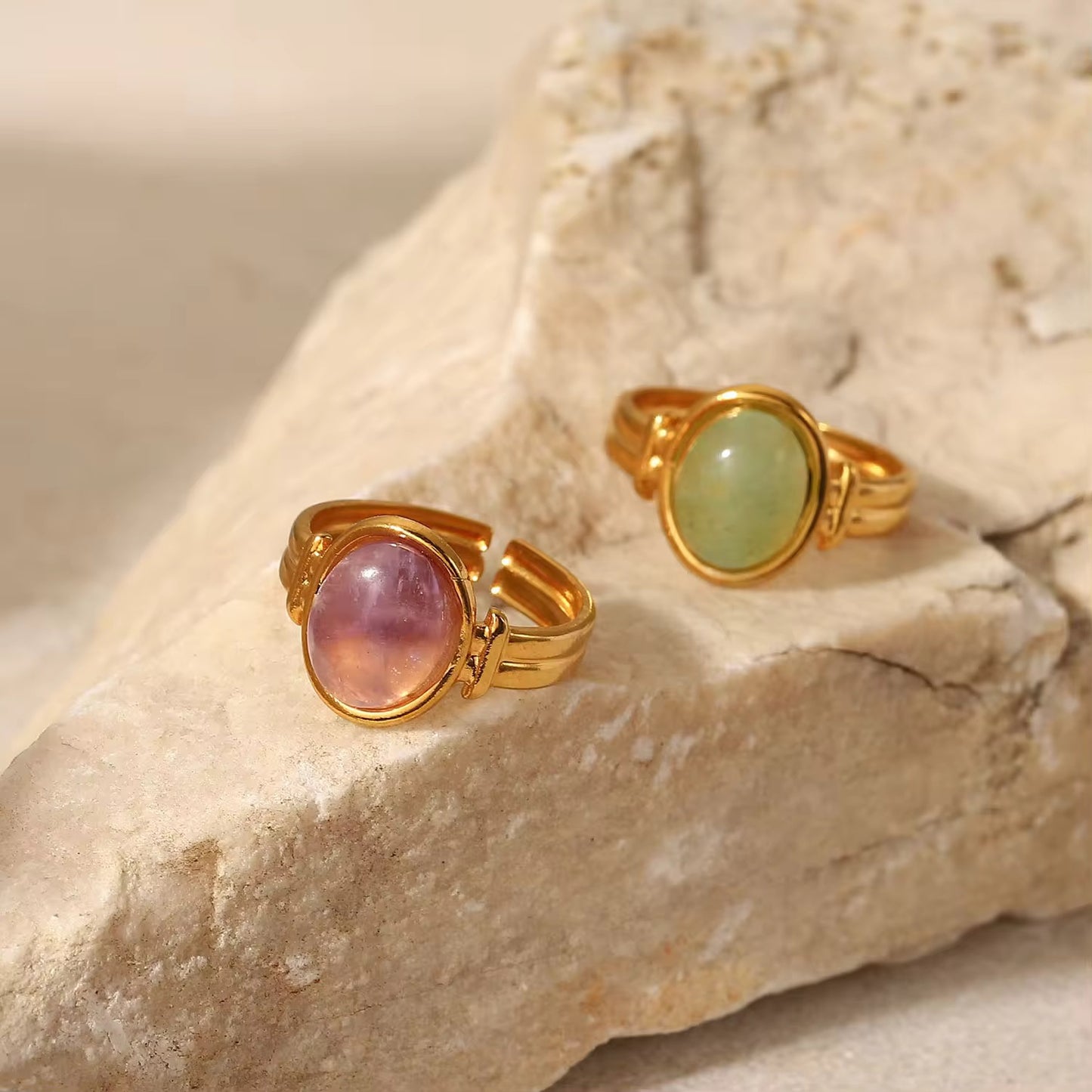 Natural stone ring