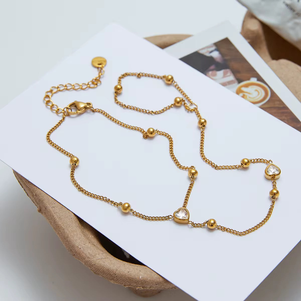Mini Heart Beaded Hand Chain