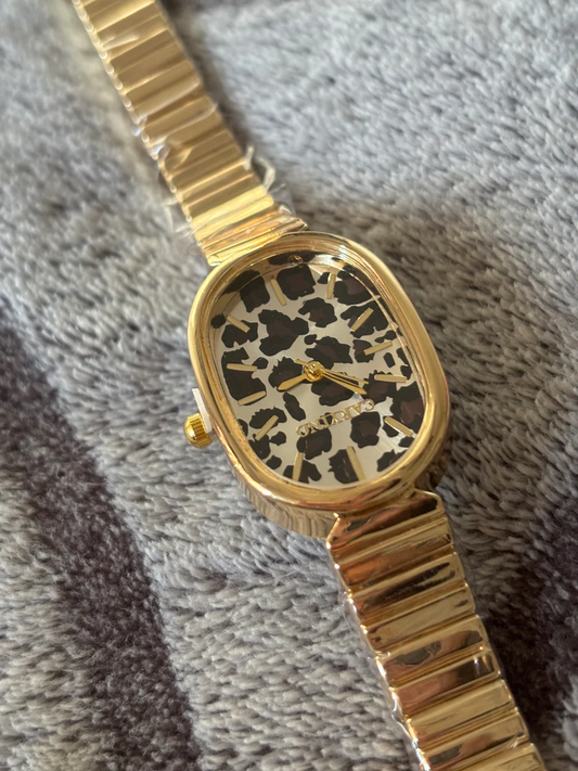 Oval cheetah watch