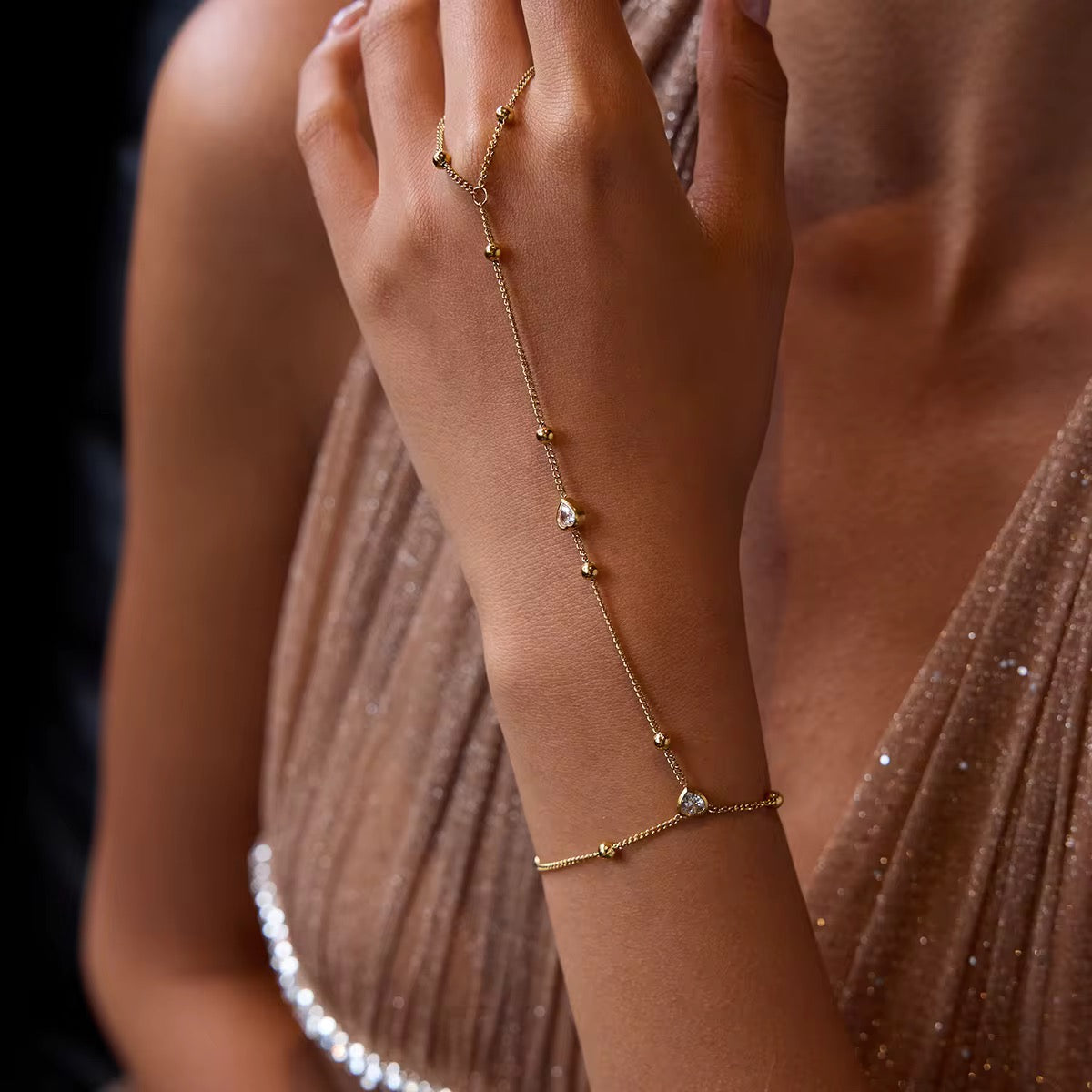 Mini Heart Beaded Hand Chain