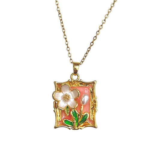 Floral Art Necklace