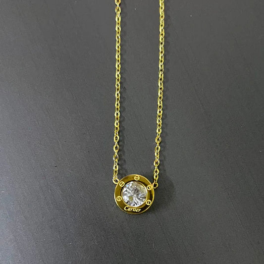 Single Stone Necklace 18k