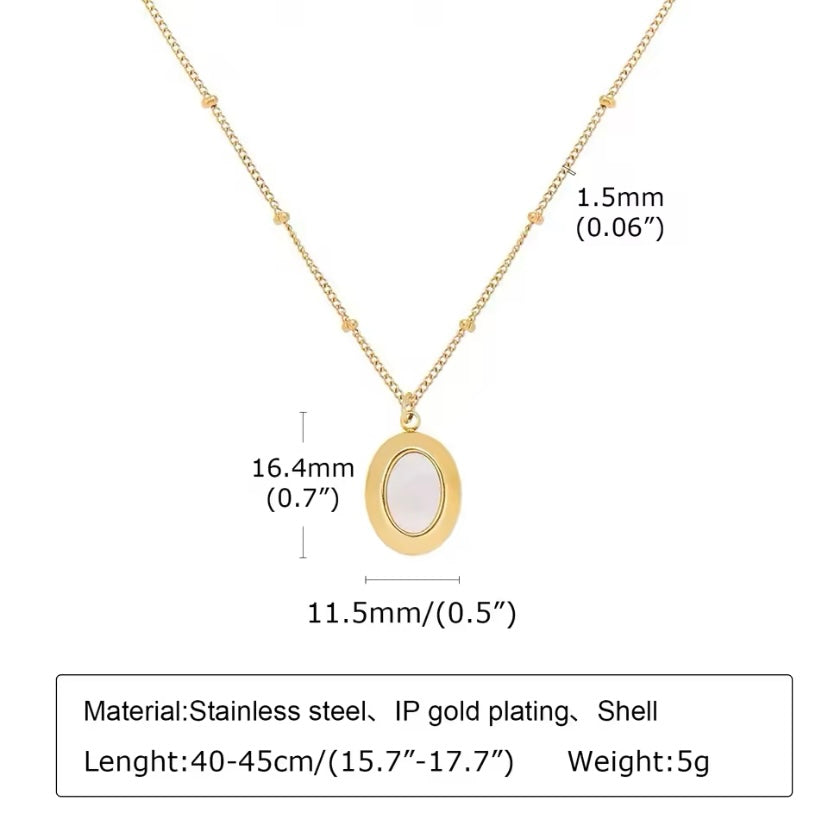Oval shape Necklace 18k