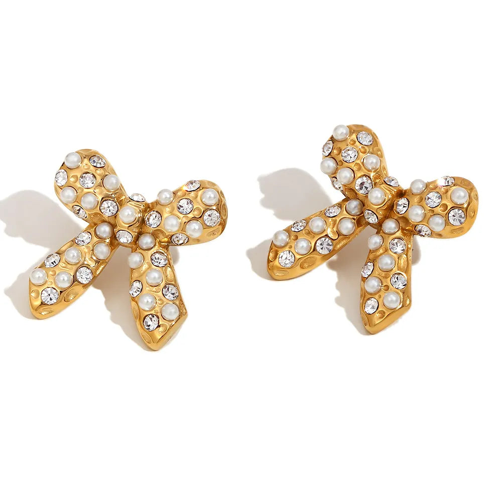 Golden Bow Luxe Studs