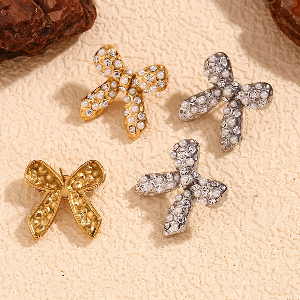 Golden Bow Luxe Studs