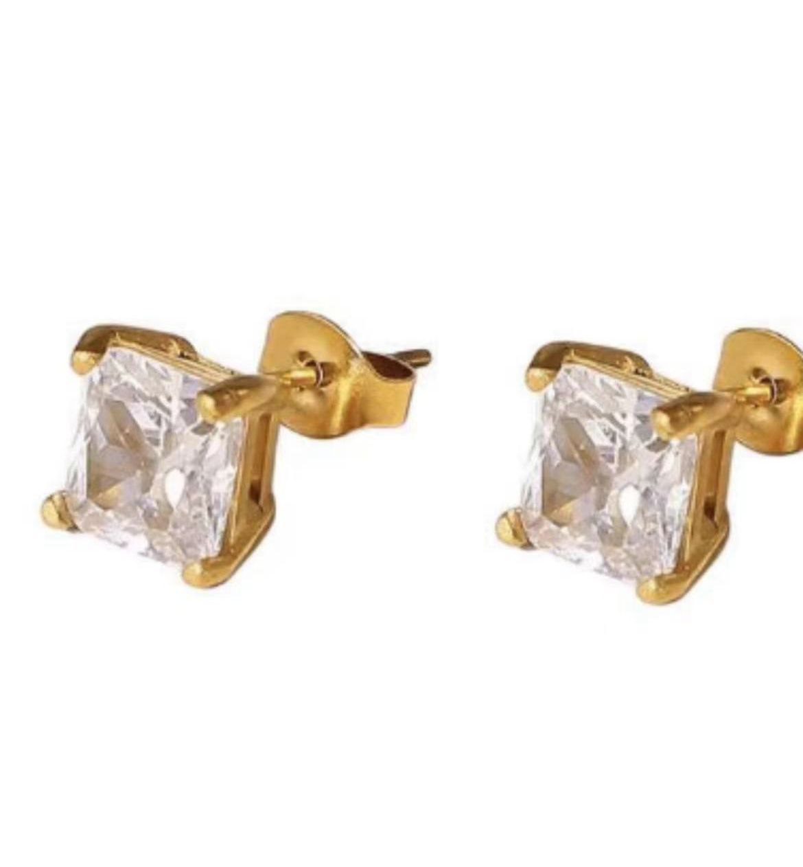 Square crystal studs