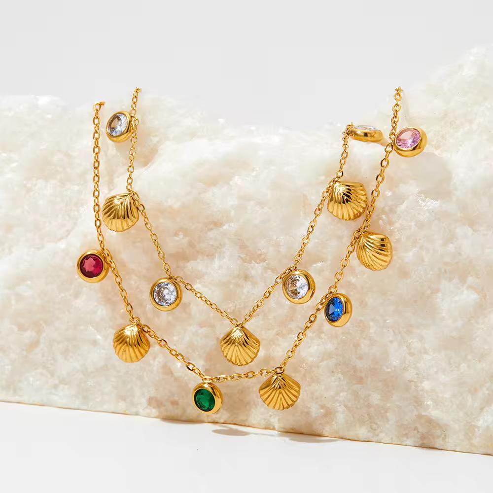 Multicolour necklace rhinestones