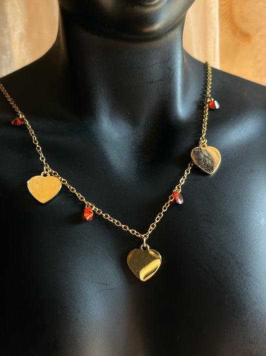Heart choker necklace