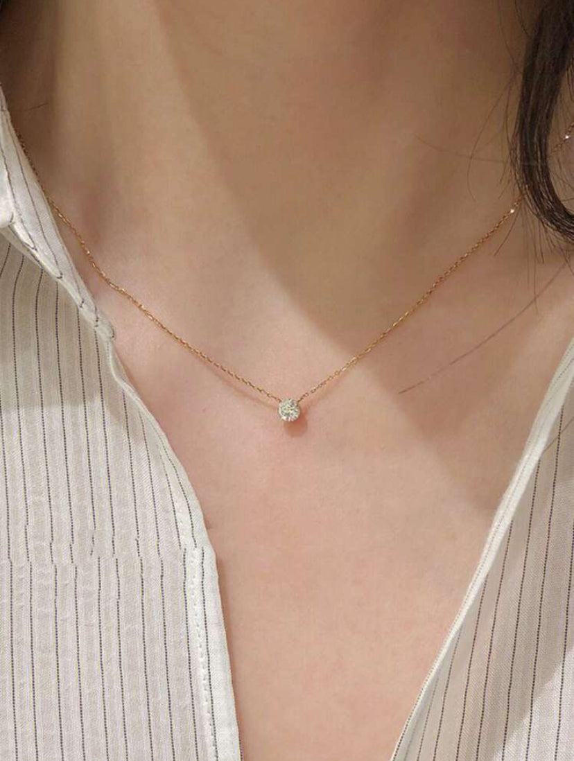 One diamond Necklace 18k