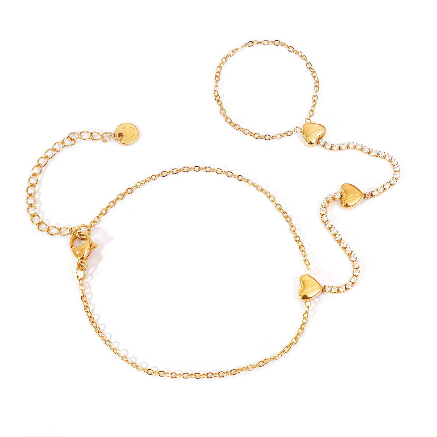 Crystal Heart Hand Chain