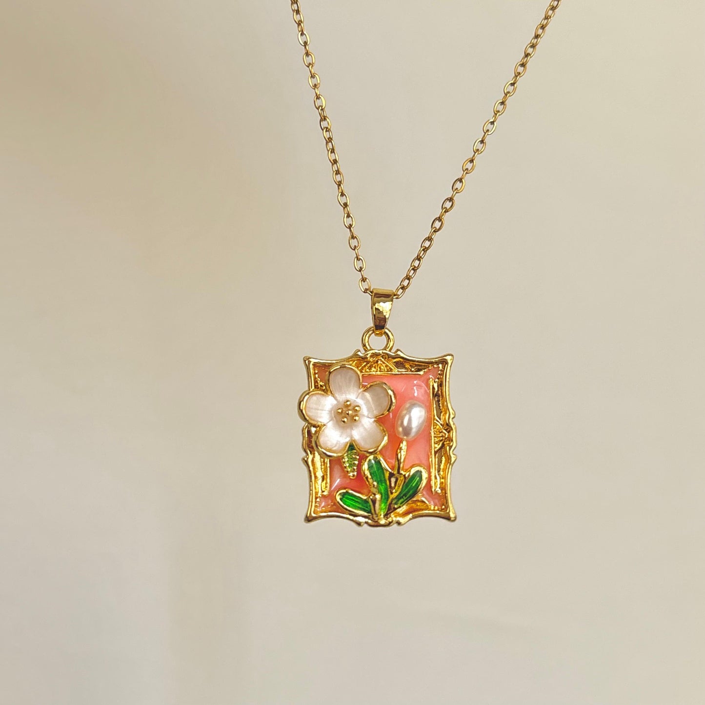 Floral Art Necklace