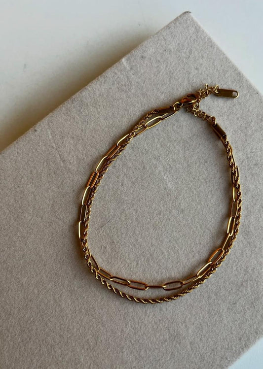 Two layer anklet 18k