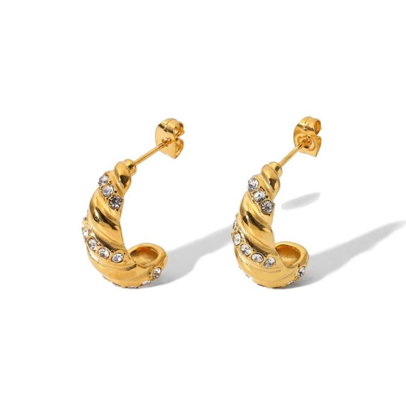Nia Dome Earrings 18k