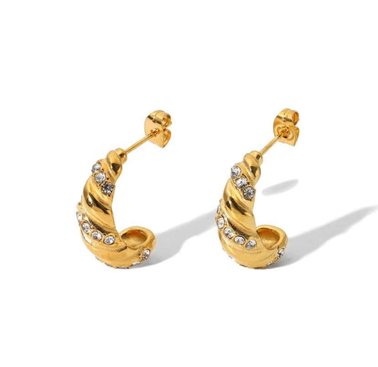 Nia Dome Earrings 18k