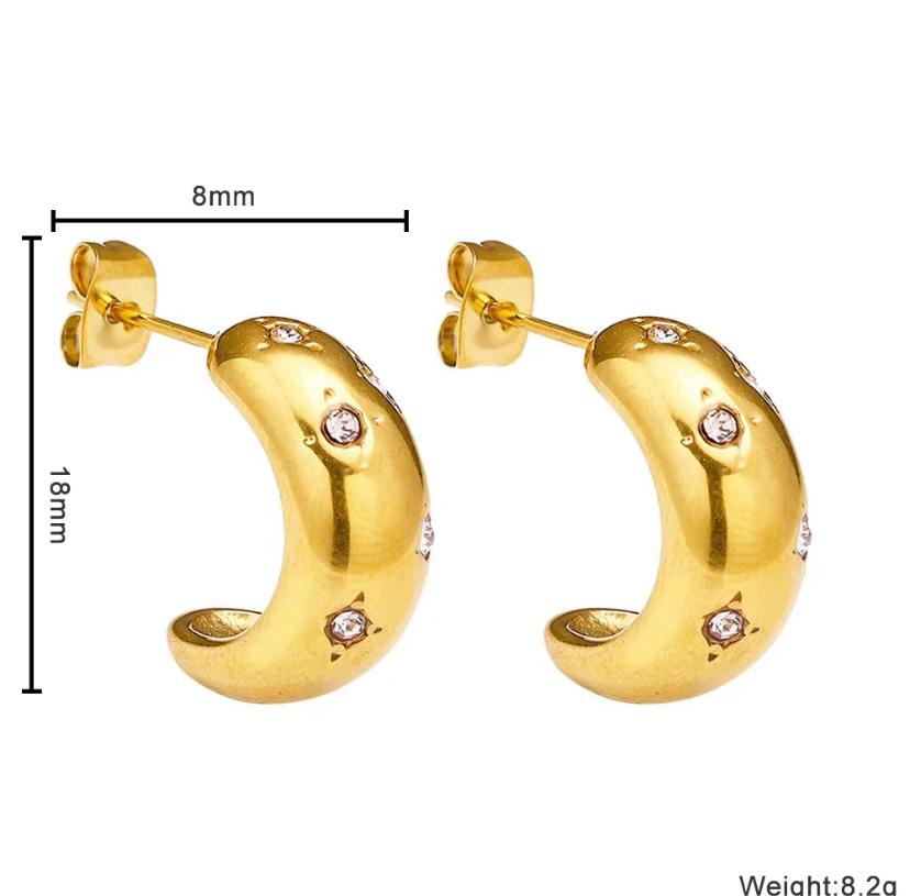 Alice Crystal Hoops 18k