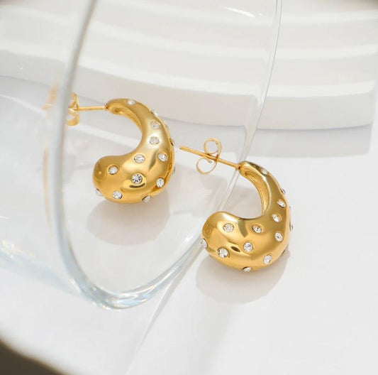 Alice Crystal Hoops 18k