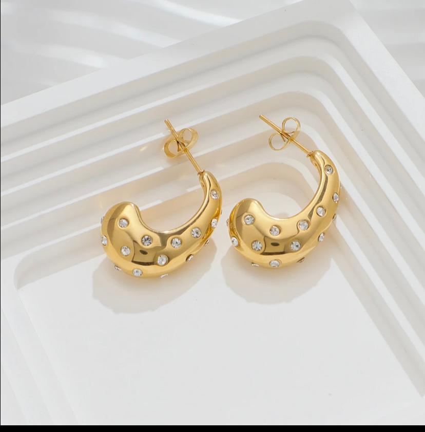 Alice Crystal Hoops 18k
