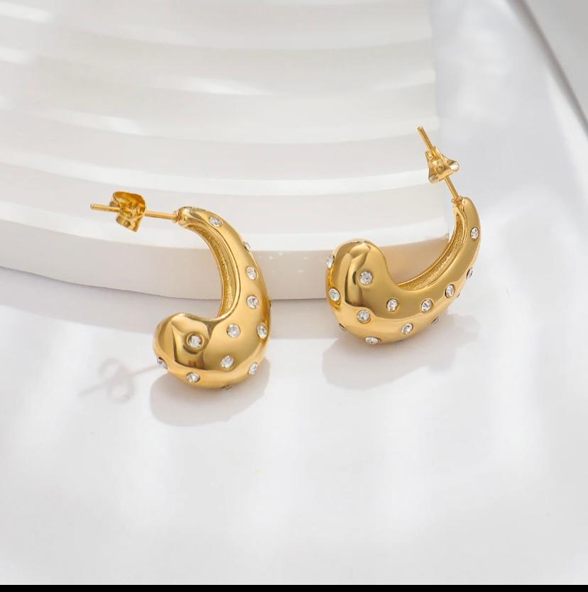 Alice Crystal Hoops 18k